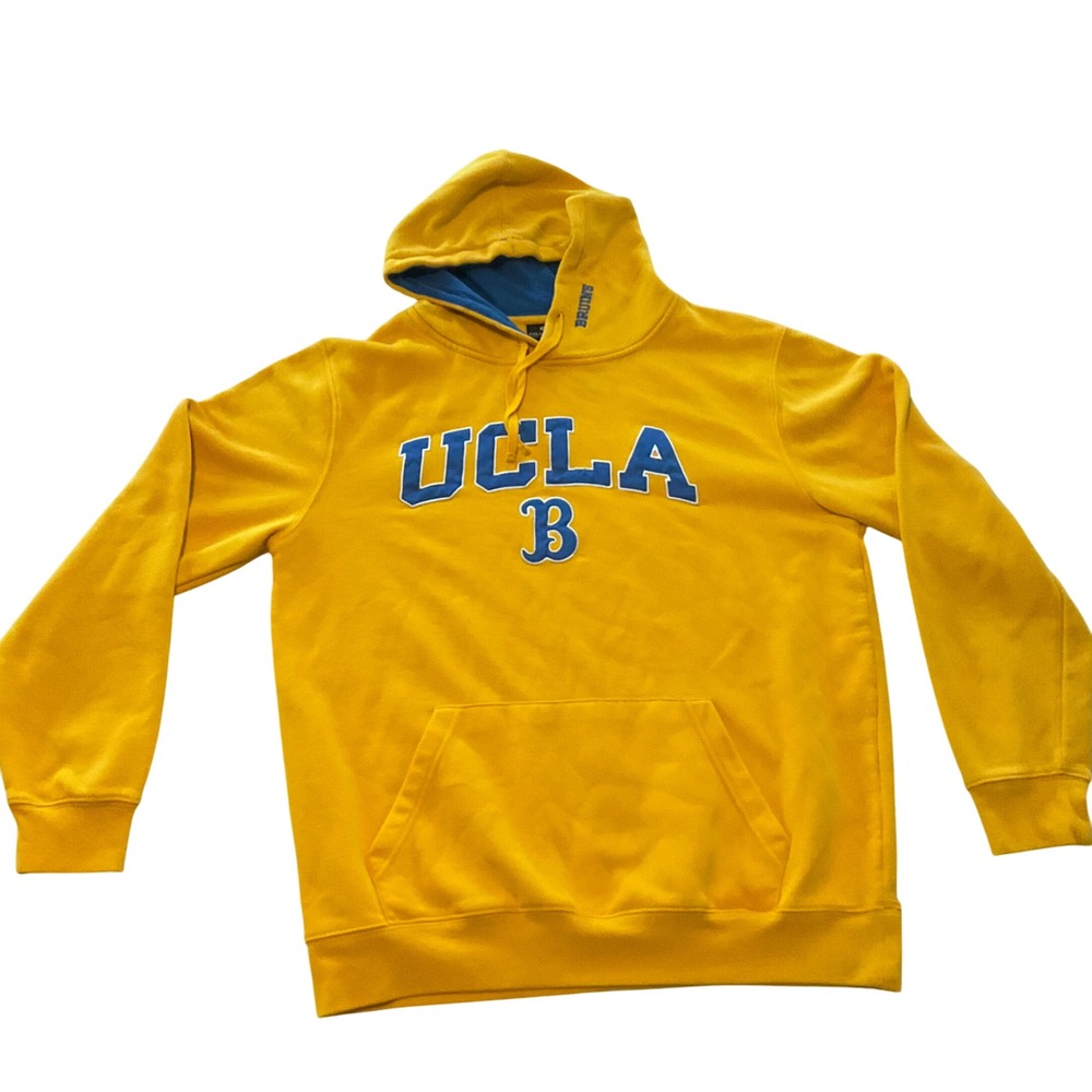 Colosseum UCLA Bruins Yellow Blue Hooded Sweatshirt Hoodie Mens‎ Large